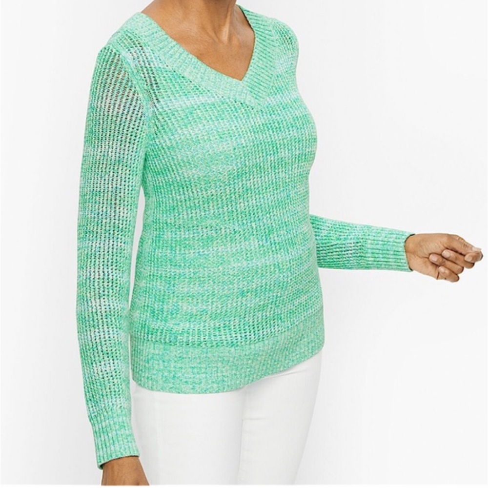 Talbots Mint V-Neck Detail Sweater-‎ worn about 3 times